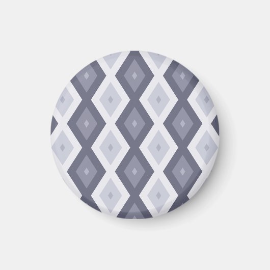 Aimant Nuances de bleu gris motif diamant (Devant)