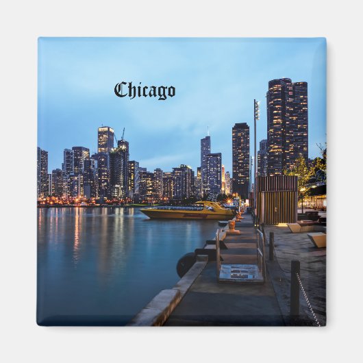 Aimant Nuit À Navy Pier (Devant)