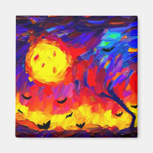 Aimant Nuit Abstraite d'Halloween moderne