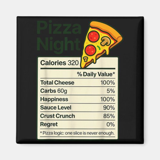 Aimant Nuit de l'amant de Zza Drôle Faits Nutritionnels C (Devant)