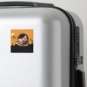 Aimant Nuit d'Halloween à Orange Glow Ajouter votre photo