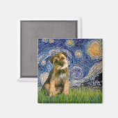 Aimant Nuit étoilée - Border Terrier #1 (Recto/Verso)
