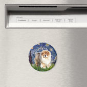 Aimant Nuit étoilée - Chow Chow (crème) (In Situ (Lave-vaisselle))