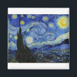 Aimant Nuit étoilée par Vincent Van Gogh<br><div class="desc">Nuit étoilée par Vincent Van Gogh peinture chef-d'oeuvre art beau impressionnisme peinture couleur vive belle qualité paysage art post décoration</div>