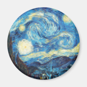 Aimant Nuit étoilée Pixellée par Van Gogh