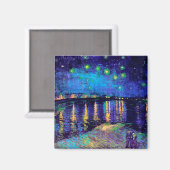 Aimant Nuit étoilée sur le Rhône Van Gogh Art (Recto/Verso)