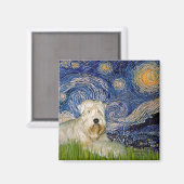Aimant Nuit étoilée - Wheaten Terrier 1 (Recto/Verso)