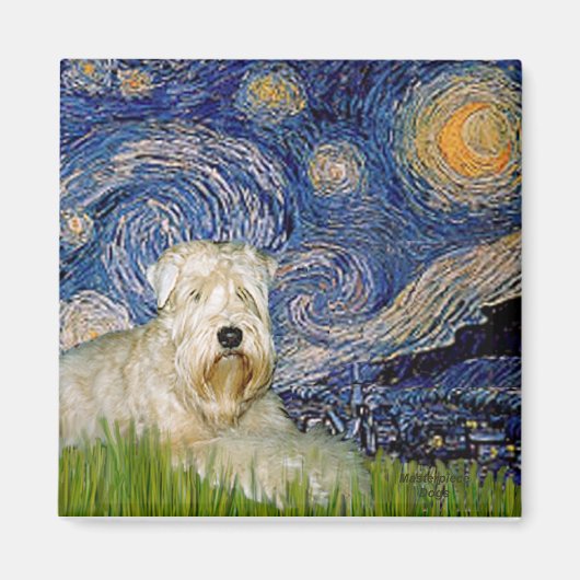 Aimant Nuit étoilée - Wheaten Terrier 1 (Devant)