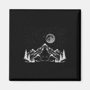 Aimant Nuit Extérieur Nature Arbres Montagnes Forêt Lune 