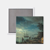 Aimant Nuit : Un port au clair de lune, 1748 (Recto/Verso)