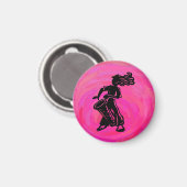 Aimant Nuits de Boogie de New York Tambour Rose Chaud (Recto/Verso)