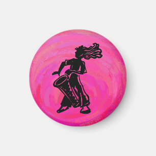 Aimant Nuits de Boogie de New York Tambour Rose Chaud