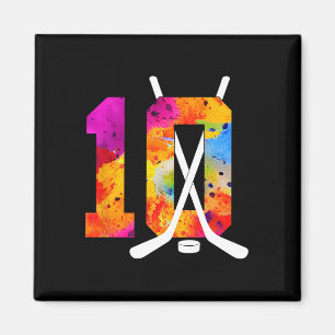 Aimant Numéro 10 Ans Hockey sur glace 10e Anniversaire (2