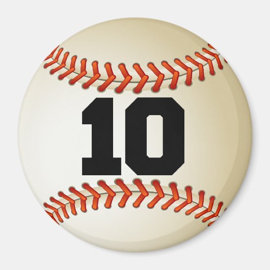 Aimant Numéro 10 Baseball (Devant)