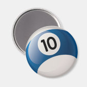 AIMANT NUMÉRO 10 BILLIARDS BALL (Recto/Verso)