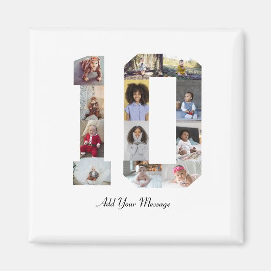 Aimant Numéro 10 Collage photo (Devant)