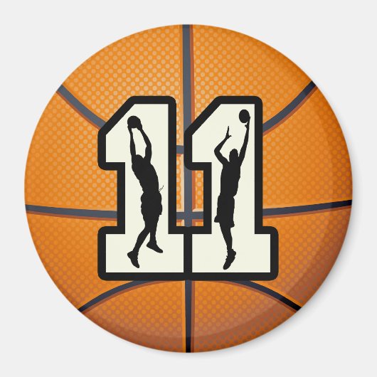 Aimant Numéro 11 Basketball et joueurs (Devant)