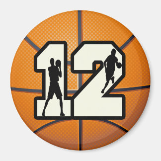 Aimant Numéro 12 Basketball et joueurs