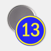Aimant numéro 13 dans un cercle (Recto/Verso)