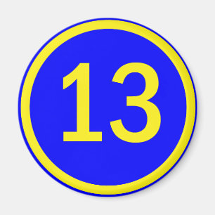 Aimant numéro 13 dans un cercle
