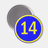 Aimant numéro 14 dans un cercle (Recto/Verso)