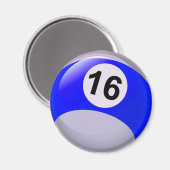 Aimant Numéro 16 Billard Ball (Recto/Verso)