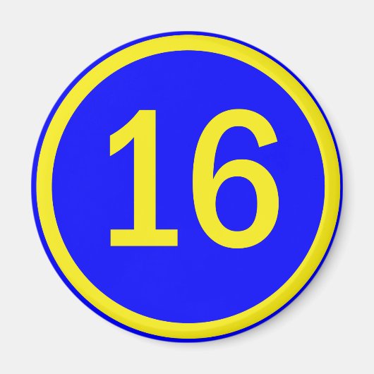 Aimant numéro 16 dans un cercle (Devant)