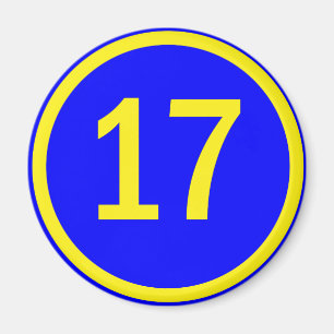 Aimant numéro 17 dans un cercle