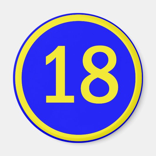 Aimant numéro 18 dans un cercle (Devant)
