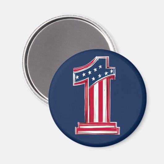 Aimant Numéro 1 Américain (Recto/Verso)