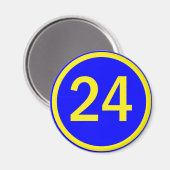 Aimant numéro 24 dans un cercle (Recto/Verso)