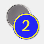 Aimant numéro 2 dans un cercle (Recto/Verso)