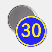 Aimant numéro 30 dans un cercle (Recto/Verso)