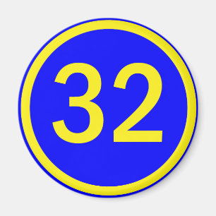Aimant numéro 32 dans un cercle