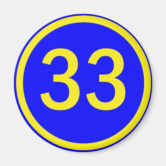 Aimant numéro 33 en cercle (Devant)
