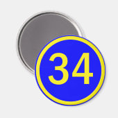 Aimant numéro 34 dans un cercle (Recto/Verso)