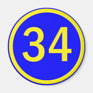 Aimant numéro 34 dans un cercle