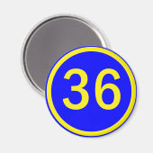 Aimant numéro 36 dans un cercle (Recto/Verso)