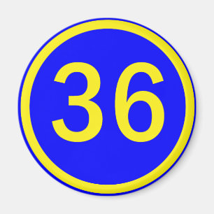 Aimant numéro 36 dans un cercle