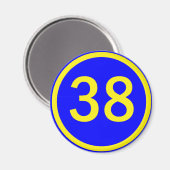 Aimant numéro 38 dans un cercle (Recto/Verso)