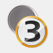Aimant numéro 3 or (Recto/Verso)