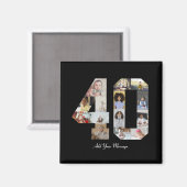 Aimant Numéro 40 - Collage photo (Recto/Verso)