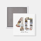 Aimant Numéro 40 - Collage photo (Recto/Verso)