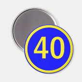 Aimant numéro 40 dans un cercle (Recto/Verso)