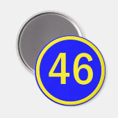 Aimant numéro, 46, dans un cercle (Recto/Verso)