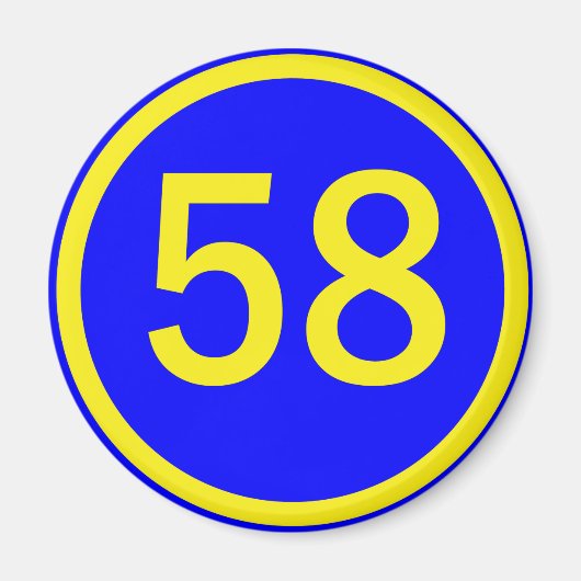 Aimant numéro, 58, dans un cercle (Devant)