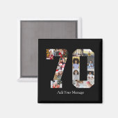 Aimant Numéro 70 - Collage photo (Recto/Verso)