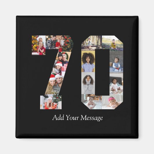 Aimant Numéro 70 - Collage photo (Devant)