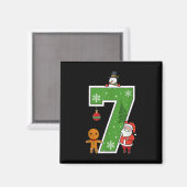 Aimant Numéro 7 67 Mème Couple Pyjamas Noël Assortis (Recto/Verso)