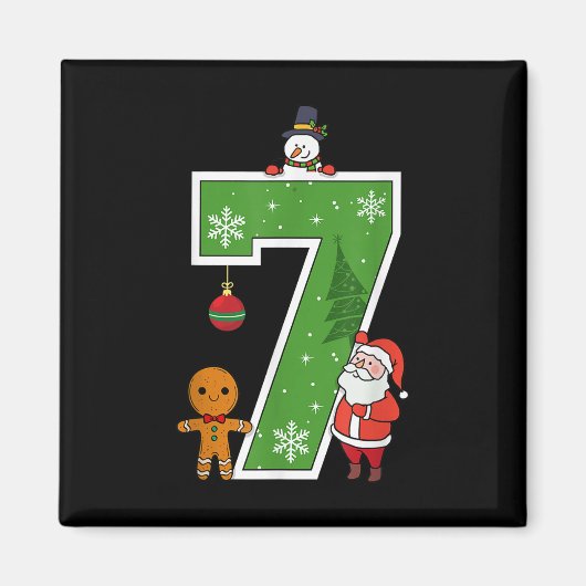 Aimant Numéro 7 67 Mème Couple Pyjamas Noël Assortis (Devant)